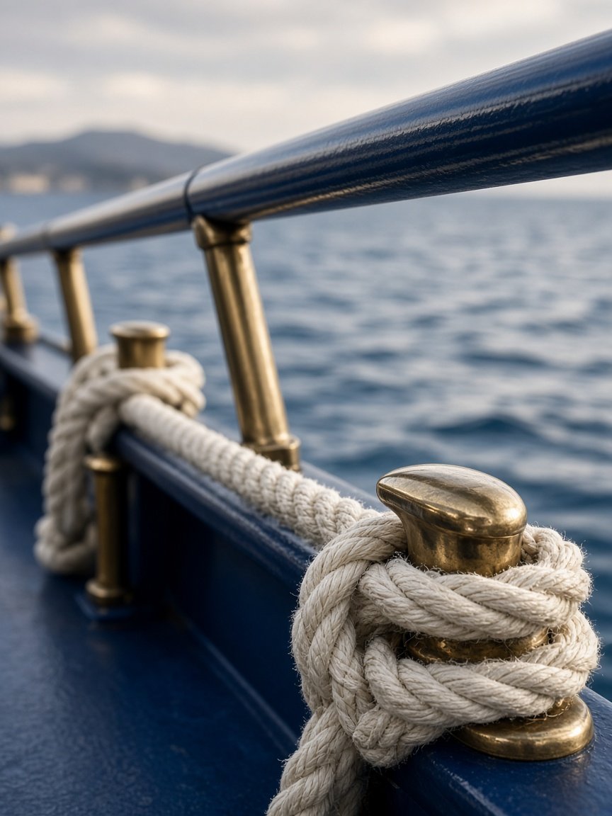 Mooring rope and ship rail